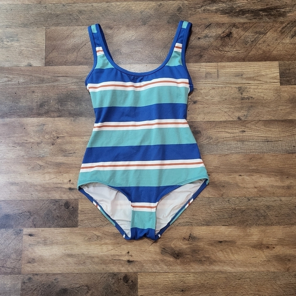 Tommy Hilfiger Red White & Blue Striped One Piece Swimsuit Size 8